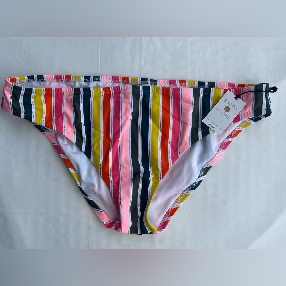 NWT Shade & Shore Multicolor Striped Bikini Bottom Women’s XL
